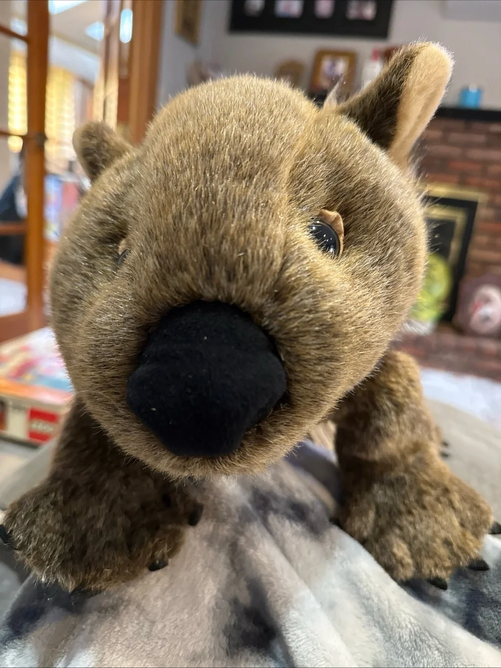 Plush Brown Wombat Pet Toy - Soft Small Animal Plush